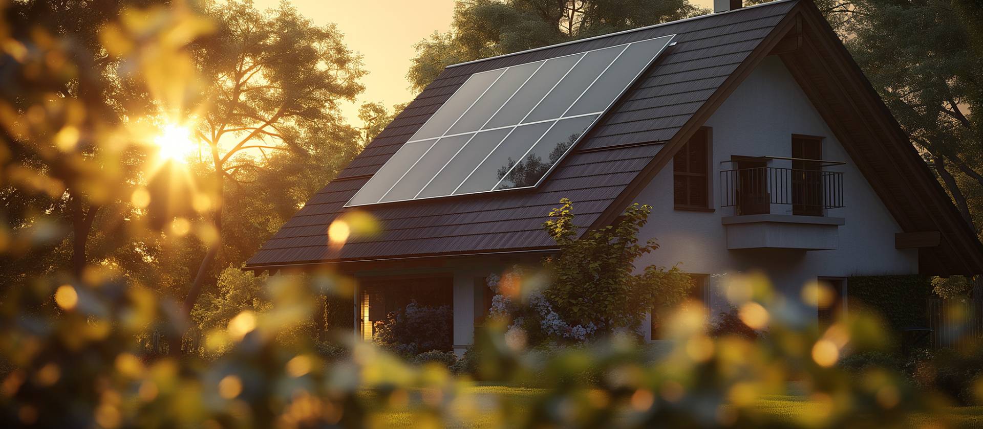 Ogniwek Haus Sonnenuntergang Solaranlage